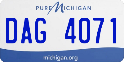 MI license plate DAG4071