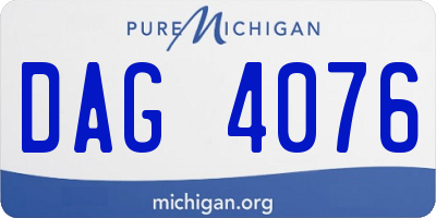 MI license plate DAG4076