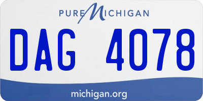 MI license plate DAG4078