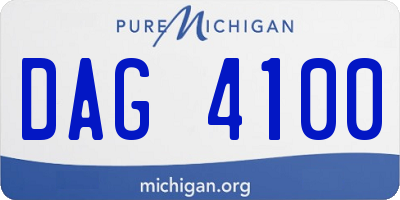 MI license plate DAG4100