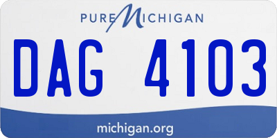 MI license plate DAG4103