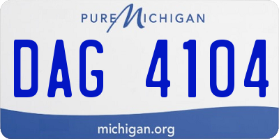 MI license plate DAG4104