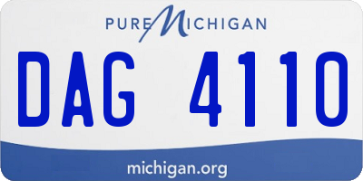 MI license plate DAG4110