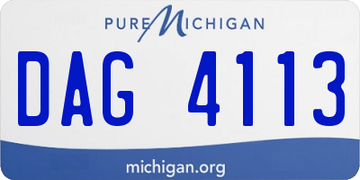 MI license plate DAG4113