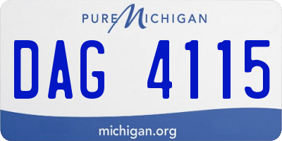 MI license plate DAG4115