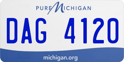 MI license plate DAG4120