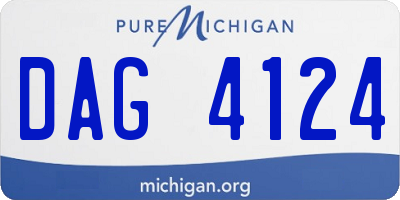 MI license plate DAG4124