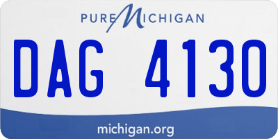 MI license plate DAG4130