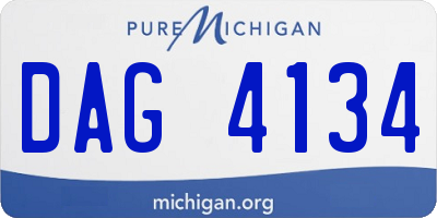 MI license plate DAG4134