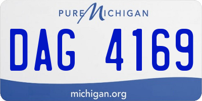 MI license plate DAG4169