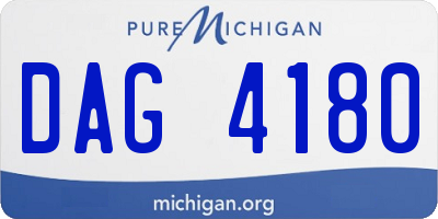 MI license plate DAG4180