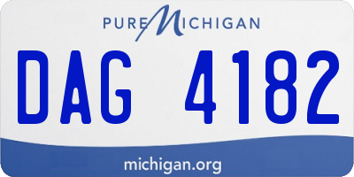 MI license plate DAG4182