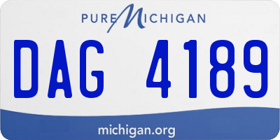 MI license plate DAG4189