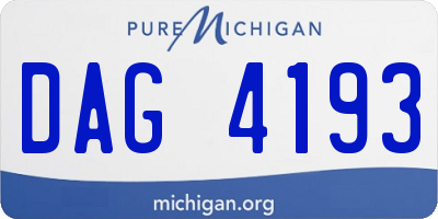 MI license plate DAG4193