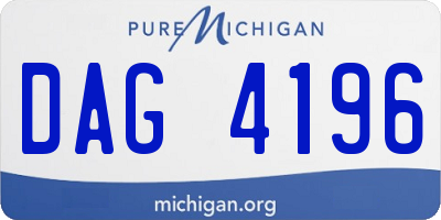 MI license plate DAG4196