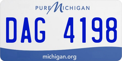 MI license plate DAG4198