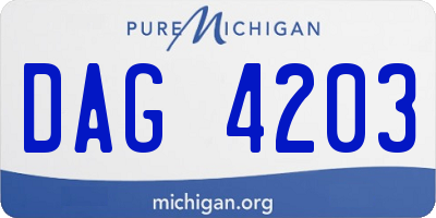 MI license plate DAG4203