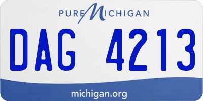 MI license plate DAG4213