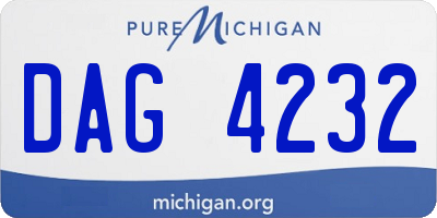 MI license plate DAG4232