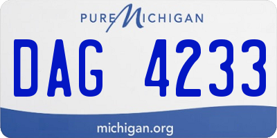 MI license plate DAG4233