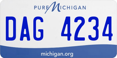 MI license plate DAG4234