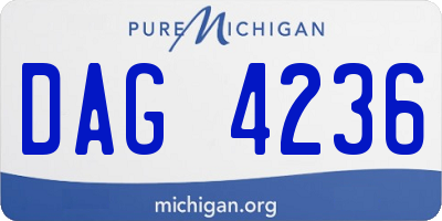 MI license plate DAG4236