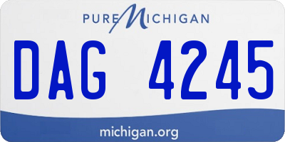 MI license plate DAG4245