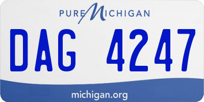 MI license plate DAG4247