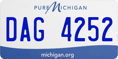 MI license plate DAG4252