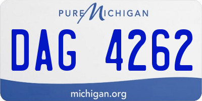 MI license plate DAG4262