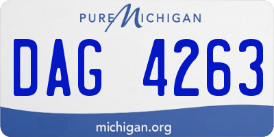 MI license plate DAG4263