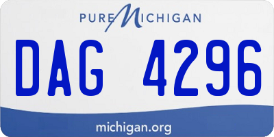 MI license plate DAG4296
