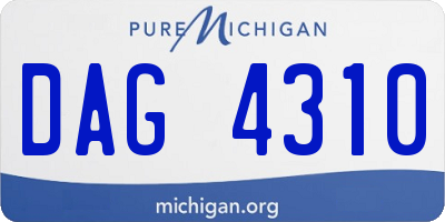 MI license plate DAG4310