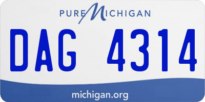 MI license plate DAG4314