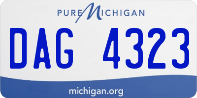 MI license plate DAG4323