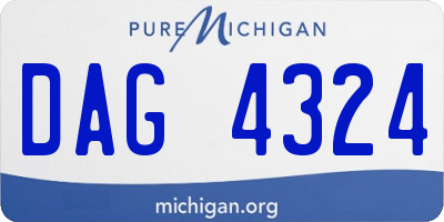 MI license plate DAG4324