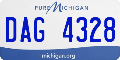 MI license plate DAG4328