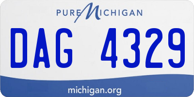 MI license plate DAG4329