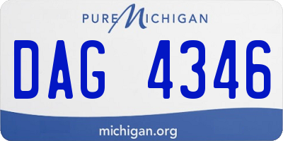 MI license plate DAG4346