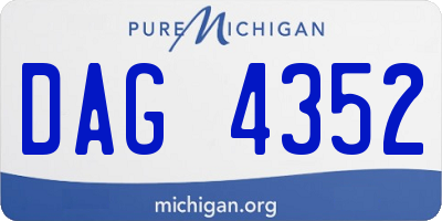 MI license plate DAG4352