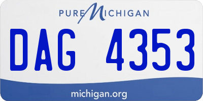 MI license plate DAG4353