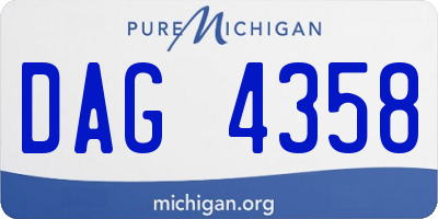 MI license plate DAG4358