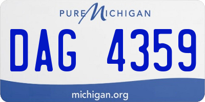 MI license plate DAG4359