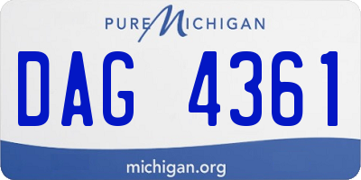 MI license plate DAG4361