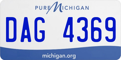 MI license plate DAG4369