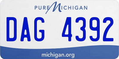 MI license plate DAG4392