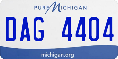 MI license plate DAG4404
