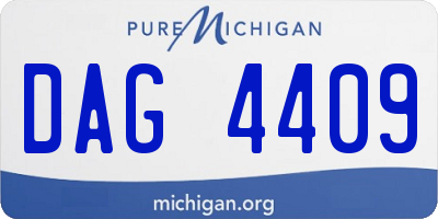 MI license plate DAG4409