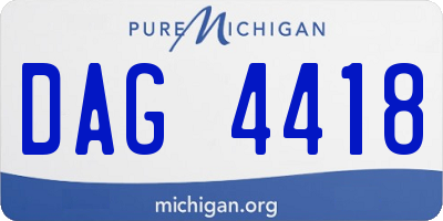 MI license plate DAG4418