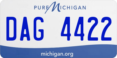 MI license plate DAG4422